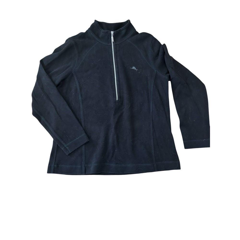 Tommy Bahama Aruba 1/2 Zip Pullover Sweatshirt Womans Black Sz XL Activewear